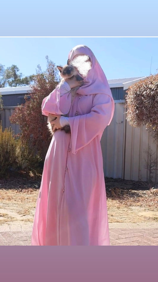 Bubble-Gum Pink Abaya